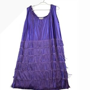 Fun Costumes Purple Flapper Dress Fringe Sequins Plus Size Roaring 20s